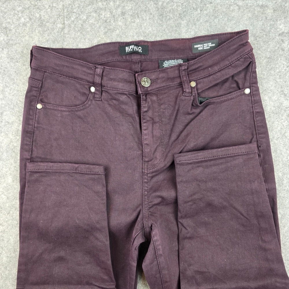 Buffalo Hanna Jeans Women 6/28 Burgundy Skinny High Rise Soft Stretch
